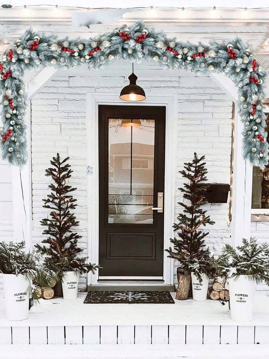 180cm Artificial Pine Tree Christmas Wreath, With Pine Cones, Holiday Home Farmhouse Decor, Faux Green Plants, Pine Needles, Pine Cone Vines, Winter Greenery Wreath, Suitable For Holiday Fireplace Mantel, Fireplace, Table Runner, Center Piece Decor, Realistic Cedar Faux Evergreen, Tabletop Decor, Christmas Decoration, Artificial Plants