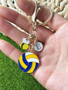个性化排球钥匙扣礼物，送给女孩的礼物，感恩节礼物 - 排球蜜蜂套裝扣 - 查看 6