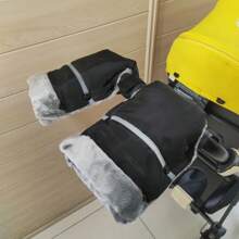 冬季婴儿推车保暖防风防水手套，加厚保暖内衬，保暖防寒，带反光条