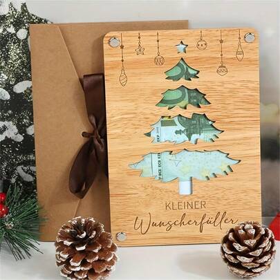 圣诞礼金、木制圣诞礼物、小巧的愿望达成物、礼金包装、圣诞贺卡、亲朋好友的礼物创意。圣诞节 圣诞装饰 圣诞睡衣 圣诞礼物 圣诞装饰