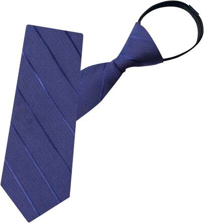 Upgrade Men Zipper Ties Easy On Zip Up, Men's Preties 3.15 (8CM), Necktie Black Ties