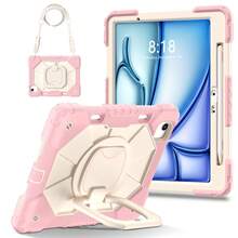 Colorblock Handheld Rotating Shockproof Protective Case With Shoulder Strap For Apple IPad Mini 7, IPad Mini 6, IPad 6th (9.7-Inch), IPad Pro 9.7 (2016), IPad 5th (9.7-Inch), IPad 10.2 7th Gen 2019, IPad 8th (10.2-Inch), IPad 9th Gen (10.2-Inch), IPad 11(A16 2025), IPad 10th (10.9-Inch), IPad Air 4th (10.9-Inch), IPad Air 5th Gen 2022, IPad Air 11-In.(M2)-2024, IPad Air 11(M3 2025)