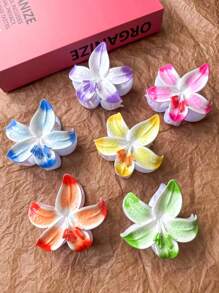 1/2/6 piezas Pinzas para el cabello de diseño de flores de acrílico de gran tamaño, accesorios elegantes y sofisticados para el cabello personalizados para mujeres, uso versátil para el día a día