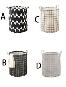 1 件可折叠圆形洗衣篮 - 耐用且容量大，便携式脏衣篮带手柄 - 适用于家庭、宿舍、旅行存储、洗涤 - 彩色 - 查看 5