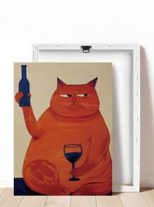 1 sztuka, płótno z czarnym kotem, plakat olejny z kotem palącym papierosa z alkoholem, zabawny nadruk z zabawnym wózkiem barowym, oryginalna dekoracja ścienna do baru, oryginalna dekoracja ścienna do męskiej jaskini, dekoracja sypialni, dekoracja salonu, dekoracja biura, dekoracja ścienna do jadalni, dekoracja kuchni, gabinet, korytarz, dekoracja akademika.
