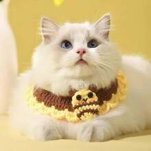 时尚多巴胺彩色亚克力串珠宠物项链，带心形气球小狗吊饰 - 耐用不锈钢链，适合狗和猫 - 黃色 - 查看 3