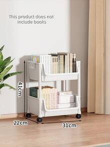 Rak Penyimpanan Bergerak 31cm Lebar x 22cm Panjang & 34.5cm Lebar x 25cm Panjang, Troli Dorong Multifungsi, Rak Buku Portabel, Pengatur Mainan Anak, Rak Buku Sederhana, Rak Penyimpanan Camilan, Pengatur Rias Wajah, Rak Peralatan Dapur, Troli Serbaguna dari Plastik, Cocok untuk Rumah, Kamar Mandi, Dapur, Ruang Tamu, Ruang Belajar, Penyimpanan dan Dekorasi Rumah - Putih - View 12