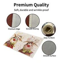 4/6 piezas de manteles individuales con temática navideña, hechos de colores vibrantes y patrones de animales, manteles individuales resistentes al calor y antideslizantes para reuniones en el hogar, comidas en interiores, cocina, fiestas, campamentos, decoración de mesa festiva