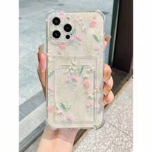 Spring Printed Transparent Card Holder Phone Case With Card Slots - Trong suốt - Xem 9