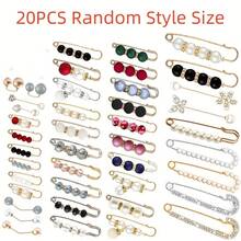 20个/包多功能腰夹，随机尺寸组合套装，随机包装，用于调整腰线，固定衣服，吊带，裙子，防闪裤夹，适合日常佩戴和作为礼物 - 彩色 - 查看 1