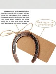 4/2PCS Vintage Lucky Horseshoe Pendants,Guest Wedding Favors,Metal Horseshoes Decor With Kraft Paper Box And Label,Rustic Horseshoe Gifts,For Vintage Wedding Party Decorations, Creative Keychain Ornament, Small Gift, Wedding Favor,Chic Hanging Sign For Wedding Decor,For Vintage Wedding Party Decorations Kentucky Derby Party Decorations 1pc