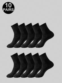 5 Pairs/10 Pairs/20 Pairs Of Children's Casual Socks, Medium Long Socks, White Socks, Winter Socks, Black Socks,Sports, Suitable For Ages 10-16