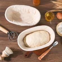 2-Piece 10" Oval Premium Bread Banneton Basket Set With Liner, Kitchen Essentials From Vietnam