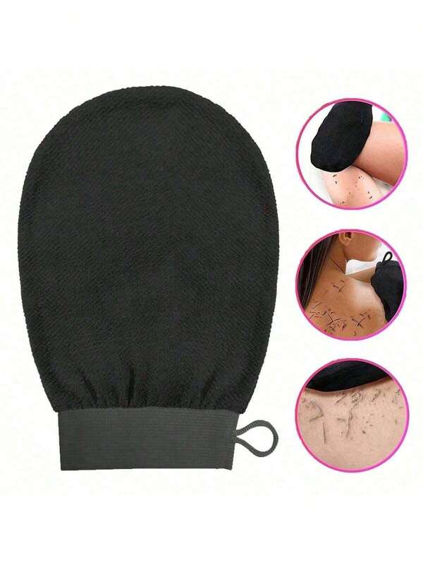 Bath Towel Bath Glove Exfoliation Set (1 Set) This Glove-Type Exfoliating Product Can Effectively Remove Dead Skin. It Is Highly Suitable For Use With Tanning Products Or For The Care Of Male Seborrheic Dermatitis. The Body Scrub Is Made Of 100% Cellulose And Comes With A Bag, Storage Box, Organizer Clip And Hair Clip.