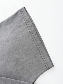 Kuso Culture Women's 230g Washed Cotton T-Shirt - Loose Street Style Hip-Hop Pattern Short Sleeve Top, Cartoon Monster Geometric Print Light Brown Casual Summer Shirt, Comfortable Breathable Unisex  Fashion Urban Style T-Shirt - 灰 - 查看 4