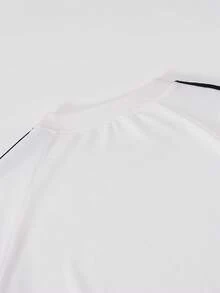 Shwiy 男士春夏时尚黑色缎带长袖T恤，饰有巴西国旗印花、简约字母和星星图案，适合上学、日常休闲穿着，也可作为男友礼物。 - 白色 - 查看 9