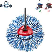 BonusLife 1 Paquete de Repuestos de Mopa y 1 Base de Cabezal de Mopa para el Sistema de Mopa Giratoria de 2 Tanques O-Ceda RinseClean, solo limpieza fácil con repuesto de microfibra