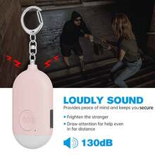 New Personal Alarm, Women's Self-Defense Alarm, Outdoor Portable Alarm, Keychain Accessory, Self-Defense Keychain, Rechargeable Personal Alarm (130mAh Battery Capacity), Compact & Elegant Design, Flashlight, 130dB High-Decibel Alarm, LED Flashing Light, Suitable For Women And Elderly As Emergency Call Device