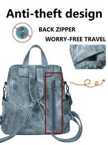 防盗复古流苏PU软皮双肩包女包，多功能时尚日用包，多口袋轻便旅行包，大容量简约书包，便捷书包，适合学生、护士、教师、商务人士、旅行度假、商务出行、日常通勤、购物、办公、约会、徒步、训练、工作、生日礼物、节日礼物、背包