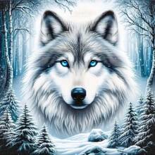 New 5D Diamond Painting Kits For Adults,Diamond Art Cute Animal Wolf Head Art Kits For Adults,DIY Full Round Drill Diamond Dots  Gem Arts For Home Wall Dr And Adults Holiday Gift 11.8 X 11.8ih