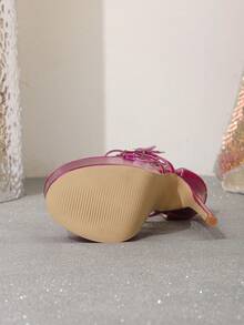 16cm Sexy Pointed Toe Buckle Strap High Heel Fashion Sandals For Women - Hot Pink - View 4