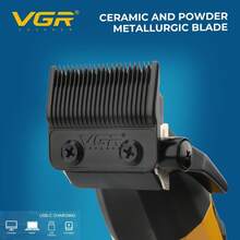 Recortadora de cabello profesional VGR, ajustable, con pantalla digital, 9000RPM, recargable y inalámbrica, máquina de corte de cabello V-285 - Multicolor - Ver 4
