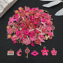 20/50/200pcs Mixed 10 Colors Fashion Enamel Assorted Charm Bulk Flower Heart Shape Gold-Plated Pendant For DIY Bracelets Necklaces Earrings Pendants Jewelry Making Accessories - trộn - Xem 18
