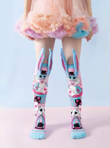 1 Pair Kids Socks, Cute Girls Socks, & Stretchy Mid-Calf Novelty Socks