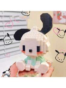 Sanrio 10cm 500 Pieces Sanrio Anime Hello Kitty, My Melody, Cinnamoroll, Kuromi Friends Building Block Gift, Pochacco, Pompompurin Mini Cartoon Character Assembly Toy Blocks, Birthday Gift, Room Decor