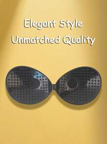 1pc Invisible Bra Sticker Reusable Front Button Strapless Bra Sticker For Women, Seamless Self-Adhesive Silicone Wedding Bra Without Back Or Shoulder Straps