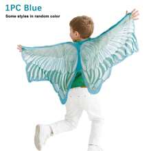 儿童仙女翅膀斗篷服装装扮玩具，多色鹰翼，适合生日、节日、万圣节、舞台表演 - 彩色 - 查看 9