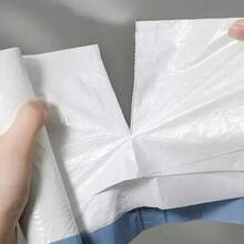 重型大容量厨房垃圾袋/猫砂垃圾袋，带抽绳，可撕式设计，耐用且不脏乱 - 藍白色 - 查看 1