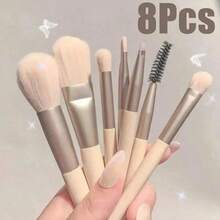 8/16/24pcs Mini Multipurpose Makeup Brush Set, Professional Makeup Tools Kit For Blush, Highlighter, Eyeshadow, Powder, Concealer & Eyebrow Pencil, Ideal Gift For Beginners Portable And Practical - 8PCS-rANDOM COLOR - View 10