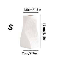 1pc White Minimalist Plastic Vase Anti-Fall Wear-Resistant Modern Style Lines And Geometric Design Vase Suitable For Hotel Family Bedroom Balcony Living Room Party Table Decoration Home Decor Room Decor Flower Vase Glass Vase - Multicolor - View 13