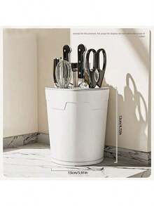 Rotating Knife Holder Rack, Tabletop Knife Storage Organizer, Multi-Function Kitchen Knife Display Stand - Multicolor - View 5