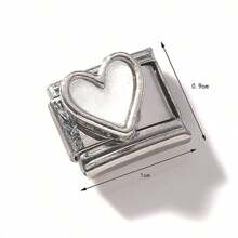 1/5/10 piezas Módulos de acero inoxidable, serie de corazón, flor y lazo - Ideal para hacer pulseras, anillos y regalos DIY