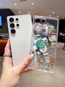 1pc Creative Vacation Style Airplane, Camera, Girl, Road Sign Pattern Transparent Soft TPU Phone Case, Anti-Scratch, Anti-Fingerprint, Camera Lens Protection, Compatible With Samsung, Nothing, Pixel, INFINIX, Redmi Waterproof Shockproof Anti-Fall - Multicolor - View 3