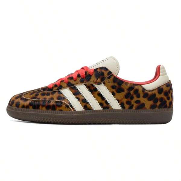 Adidas Originals Teniși casual Samba OG W pentru femei, cu imprimeu leopard, ușori și confortabili, design simplu, potriviți pentru călătorii, JI2734