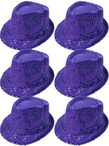 D EXCEED 1/2/3/6/9PCS Fashionable Sequin Fedora Party Hat, Unisex Sparkling Accessory For Costumes, Parties, Events & Everyday Style