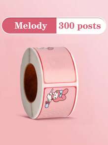 300张Sanrio Kuromi卡通防水姓名贴纸，学校用品非粘性标签，儿童可爱手写文具贴纸 - 彩色 - 查看 9