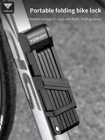  TOSUOD Bicycle Folding Lock 2 Keys High Security Alloy Steel Lock For MTB Road Bike E-Bike Anti-Theft Foldable Lock