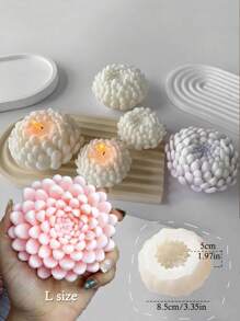 1pc 3D Chrysanthemum Silicone Mold, Heart Flower Shaped Moulds For Candle Aromatherapy Plaster Diffuser Stone, Handmade DIY Resin Craft, Soap, Clay, Cup Wax Making, Fine Texture, Heat Resistant Odorless, Gift Making Supplies For Valentine'S Day,Wedding Graduation Birthday Party Festival Decorations And Home Decor