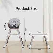 PANGDUBE 7-In-1 Baby High Chair – Dining Table, Learning Chair, Building Blocks Table & Standing Trainer – Adjustable Children's Chair With Anti-Tip Safety, 5-Point Harness & Storage Basket (0-6 Years) - Grey - View 7