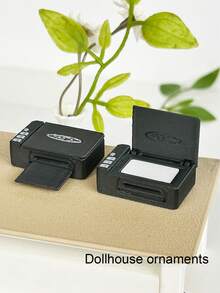 1pc Miniature Printer Model, Foldable Realistic Printer Toy, Prop For Pretend Play, Micro Realistic Office Model, Mini Printer Decor Piece - Suitable For Doll House Decoration