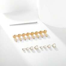 9Pcs Sets 16G Golden Labret Jewelry Internally Threaded Lip Nose Piercing Studs Medusa Ashely Piercing Jewelry Tragus Earring Studs