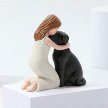 Add A Touch Of  To Your Home With Our Angel And Dog Sculpture Figurines - Available In Black Or Yellow, Size M