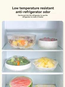 100 قطعة / 400 قطعة أغطية بلاستيكية مطاطية للأطعمة، أغطية قابلة للتعديل والتمدد للأوعية، غلاف أطعمة للمطبخ، ألوان متنوعة، لتخزين البقايا بأمان