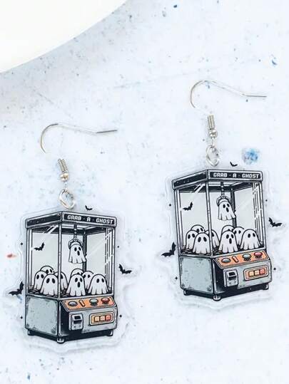 Modische Geist Lustige Acryl Ohrringe, Weihnachts Cartoon Leichtgewicht Ohrringe, perfektes Halloween Geschenk für Mädchen und Frauen, süßes und stilvolles Accessoire geeignet für jeden Anlass