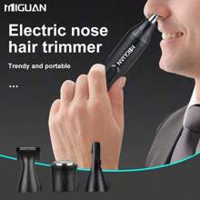 Kit profesional de aseo 4-en-1, recargable por USB, cortadora de vello de nariz y orejas, afeitadora de barba y cejas, herramientas de cuidado personal para hombres, capacidad de batería de 500mAh