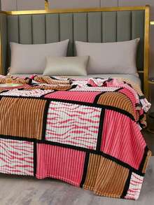 1 pièce Couverture en flanelle à carreaux imprimée, couverture multifonctionnelle et confortable pour la sieste, le canapé, le bureau, le camping, les voyages, toutes les saisons, cadeau de Noël et d'Halloween